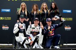 Podium : le vainqueur Mattias Ekström, EKS, Audi S1 EKS RX Quattro, le deuxième Johan Kristoffersson, PSRX Volkswagen Sweden, VW Polo GTi, le troisième Timmy Hansen, Team Peugeot-Hansen, Peugeot 208 WRX