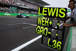 PIt board for Lewis Hamilton, Mercedes-Benz F1 W08