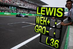 Pitbord voor Lewis Hamilton, Mercedes-Benz F1 W08