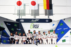 Podium: race winners Anthony Davidson, Sébastien Buemi, Kazuki Nakajima, Toyota Gazoo Racing, second place Mike Conway, Kamui Kobayashi, Jose Maria Lopez, Toyota Gazoo Racing, thrid place Neel Jani, Andre Lotterer, Nick Tandy, Porsche Team