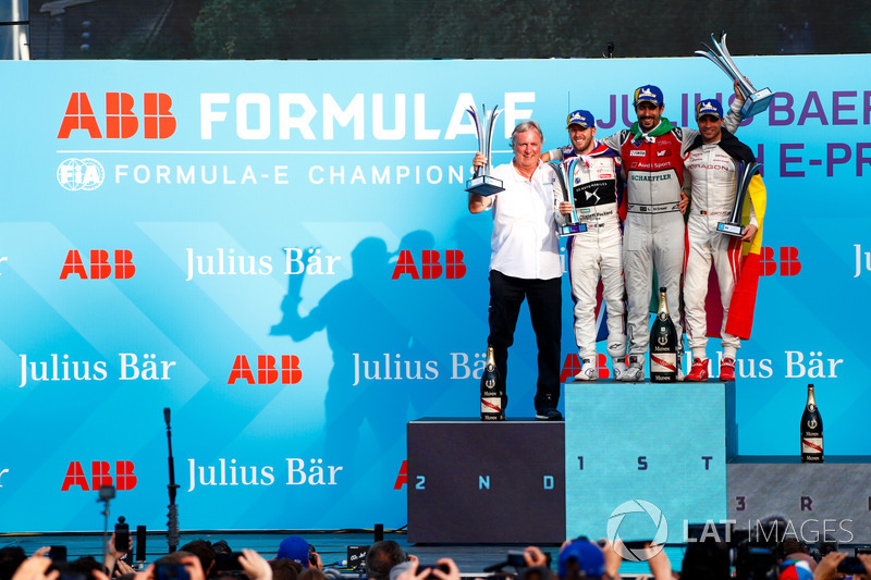 Lucas di Grassi, Audi Sport ABT Schaeffler, wins the Zurich ePrix, with Sam Bird, DS Virgin Racing,