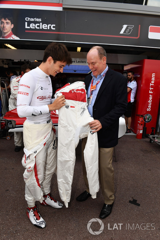 Charles Leclerc, Sauber and HSH Prince Albert of Monaco