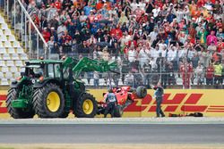 Sebastian Vettel; Ferrari SF71H crashed out of the lead