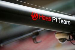Логотип Haas F1 Team на штанге