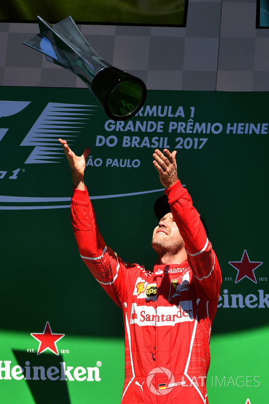 Podium: winner Sebastian Vettel, Ferrari