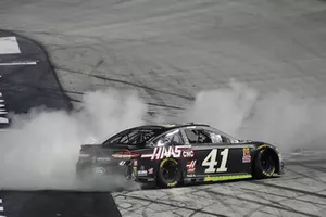 Kurt Busch, Stewart-Haas Racing, Ford Fusion Monster Energy / Haas Automation celebrates his win