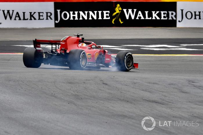 Sebastian Vettel, Ferrari SF71H, bloquea