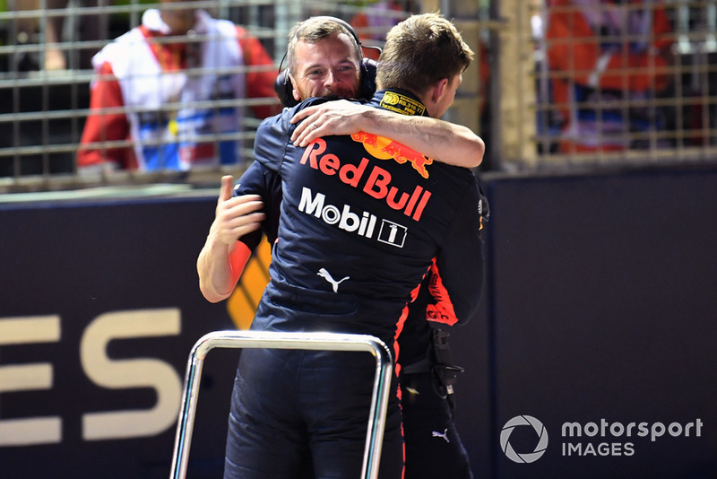 Max Verstappen, Red Bull Racing celebrates in fpe