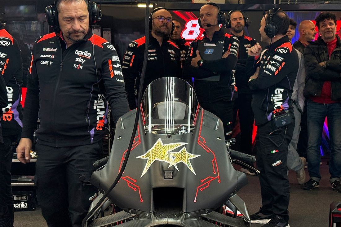 Jorge Martín, detalle de la moto Aprilia Racing