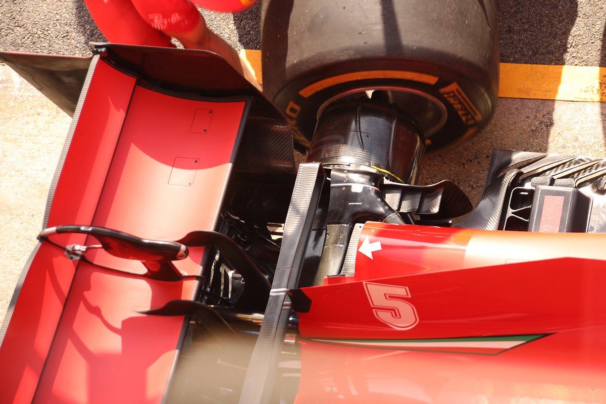 Dettagli del posteriore della Ferrari SF1000