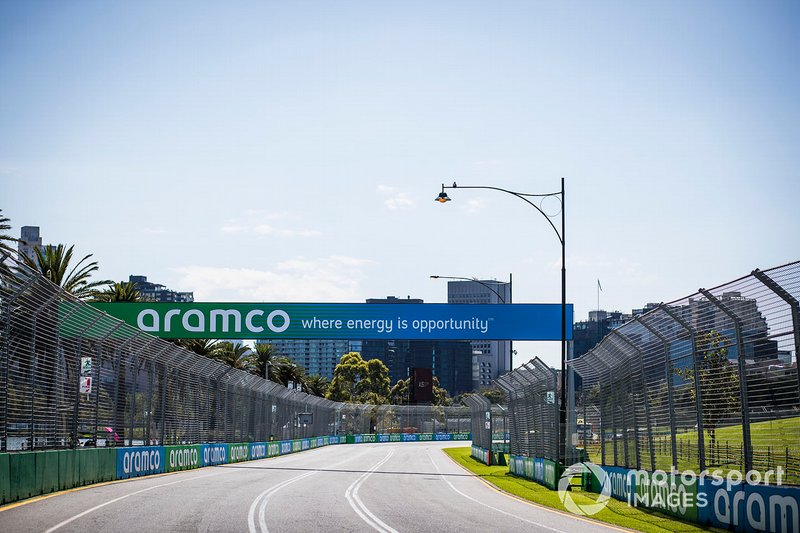 Aramco branding around the track
