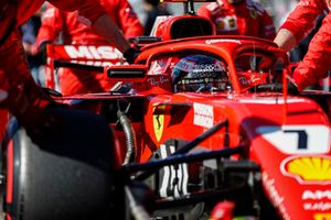 Kimi Raikkonen, Ferrari SF71H, arrives on the grid