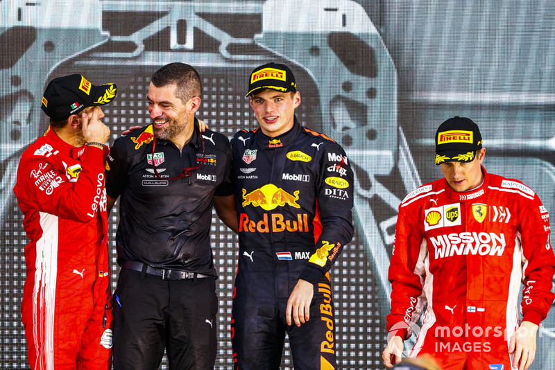 Ki-ka: Sebastian Vettel, Ferrari, Guillaume Rocquelin, Head Race Engineering, Red Bull Racing, Max Verstappen, Red Bull Racing, Kimi Raikkonen, Ferrari