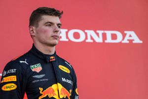 Max Verstappen, Red Bull Racing on the podium 