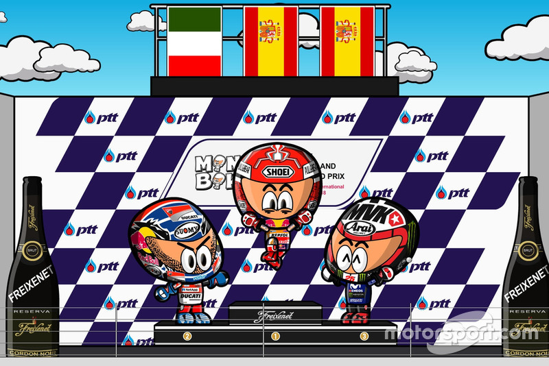 El podio del GP de Tailandia de MotoGP de Minibikers