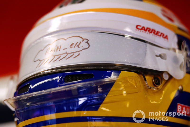 Visiera per la bioggia sul casco di Marcus Ericsson, Sauber