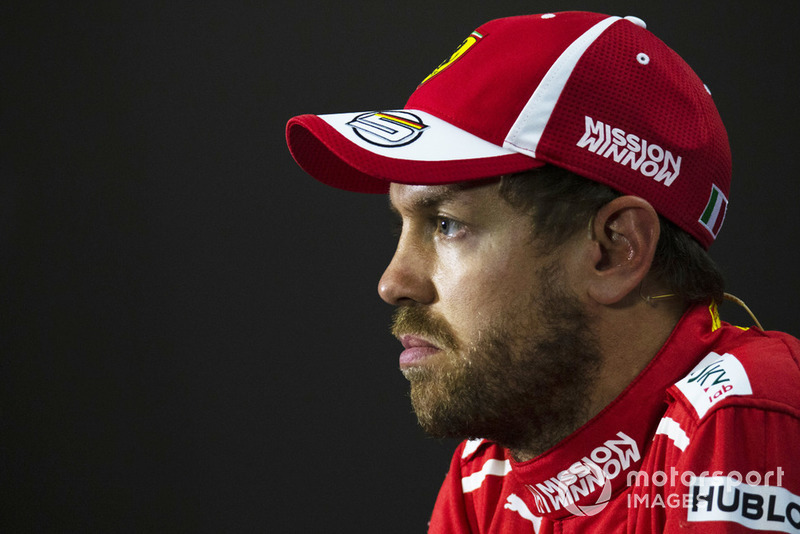 Sebastian Vettel, Ferrari in the press conference