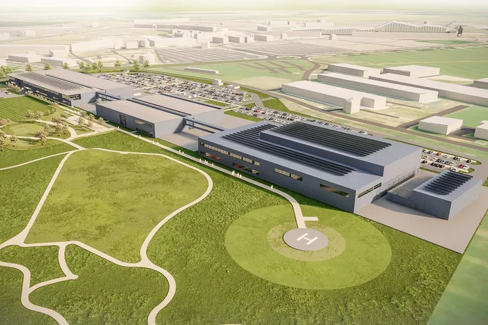Render de la fábrica de Aston Martin en Silverstone