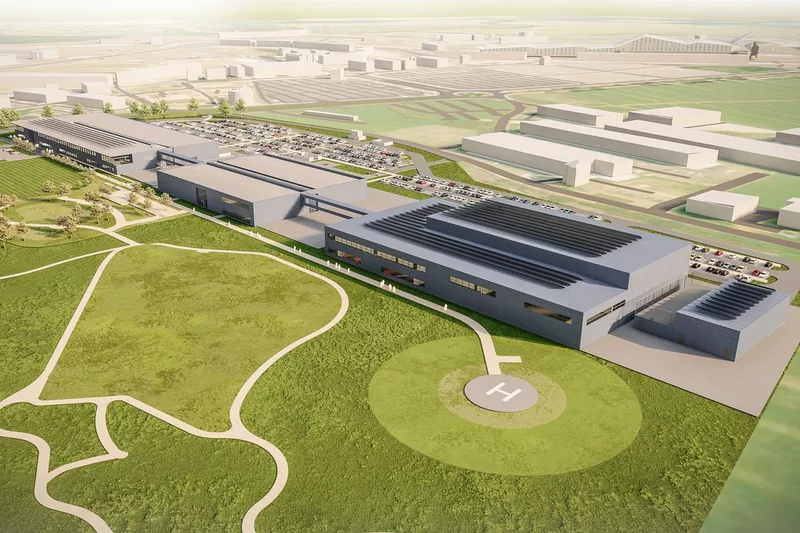 Render de la fábrica de Aston Martin en Silverstone