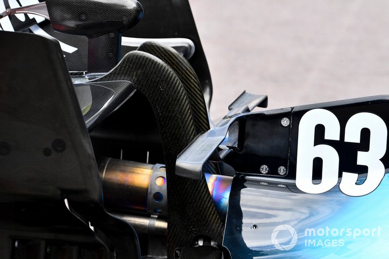 Escape Williams FW42 y área del alerón trasero