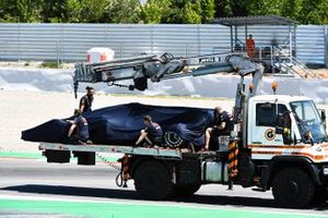 Car of Dan Ticktum, Red Bull Racing RB15 on a low loader 