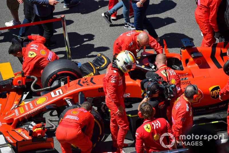 Sebastian Vettel, Ferrari, on the grid