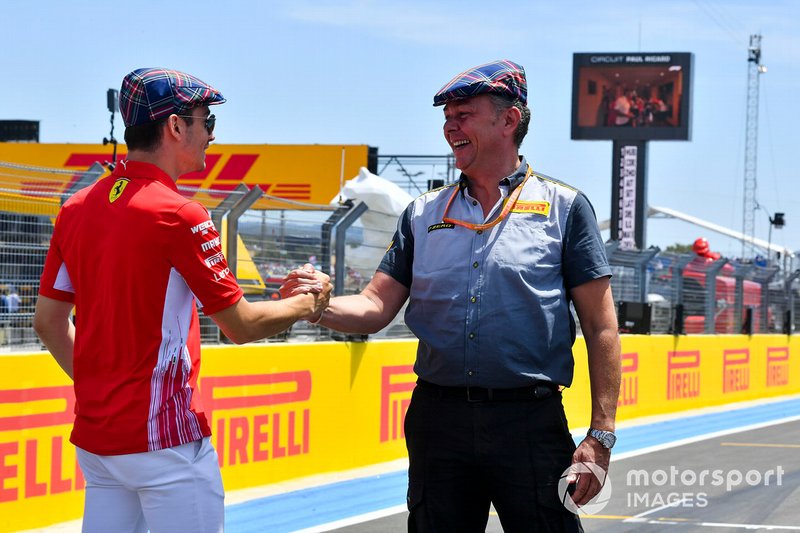 Charles Leclerc, Ferrari, con Mario Isola, Racing Manager, Pirelli Motorsport