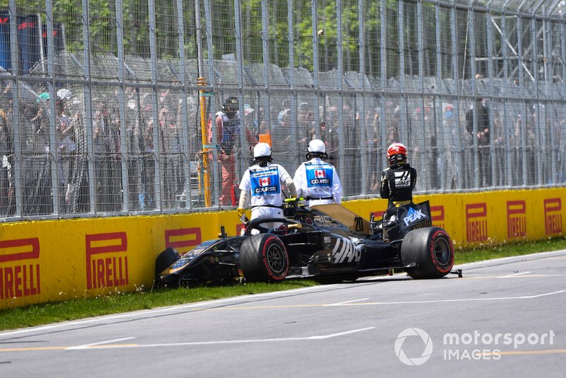 Choque de Kevin Magnussen, Haas F1 Team VF-19