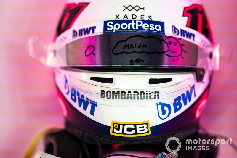 Casco con visera de nube para Sergio Pérez, Racing Point