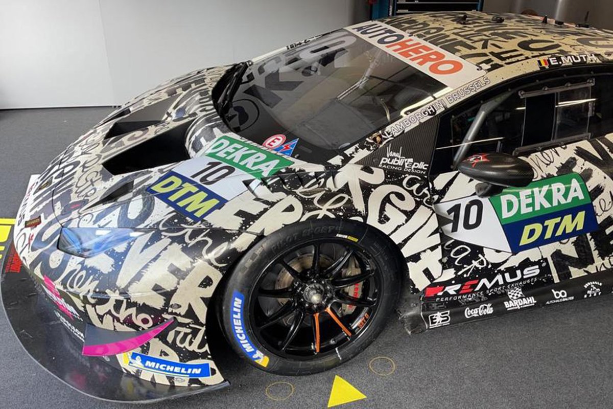 Car of Esteban Muth, T3-Motorsport Lamborghini Huracan Evo GT3