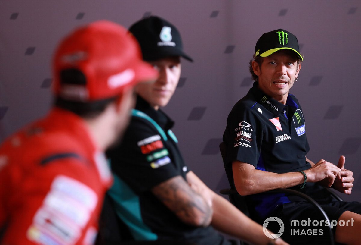 Andrea Dovizioso, Ducati Team, Fabio Quartararo, Petronas Yamaha SRT Valentino Rossi, Yamaha Factory Racing