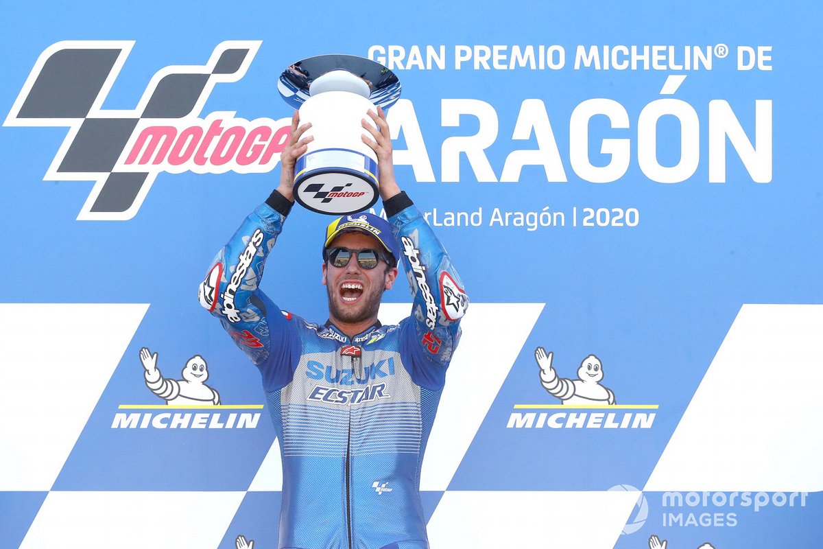 Il vincitore della gara Alex Rins, Team Suzuki MotoGP