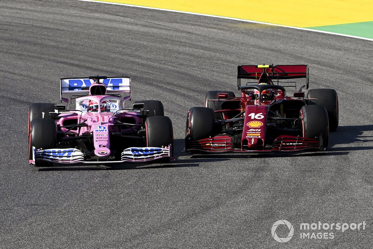 Sergio Pérez, Racing Point RP20, Charles Leclerc, Ferrari SF1000