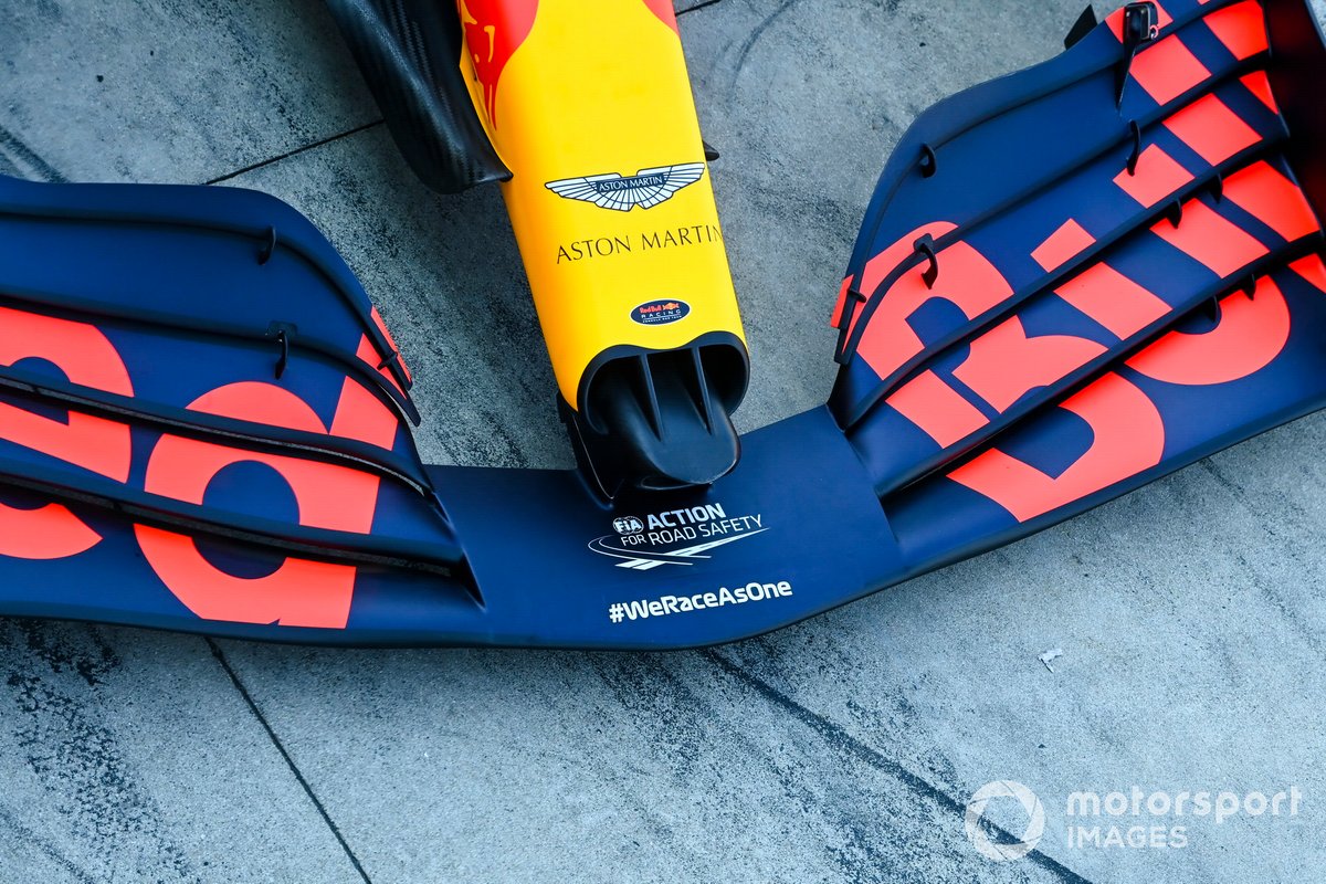 Detalle del alerón delantero del Red Bull Racing RB16
