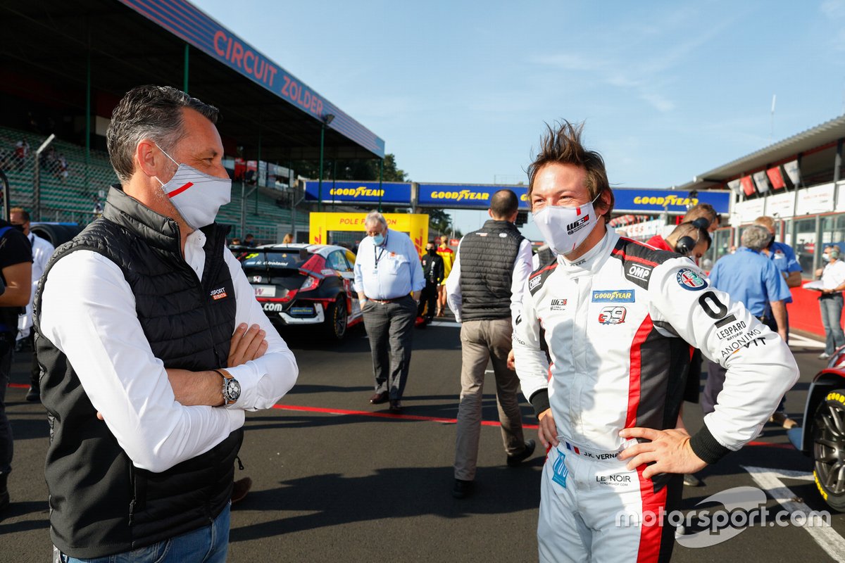 François Ribeiro, Head of Eurosport Events, WTCR Promoter, Jean-Karl Vernay, Mulsanne Alfa Romeo Giulietta TCR