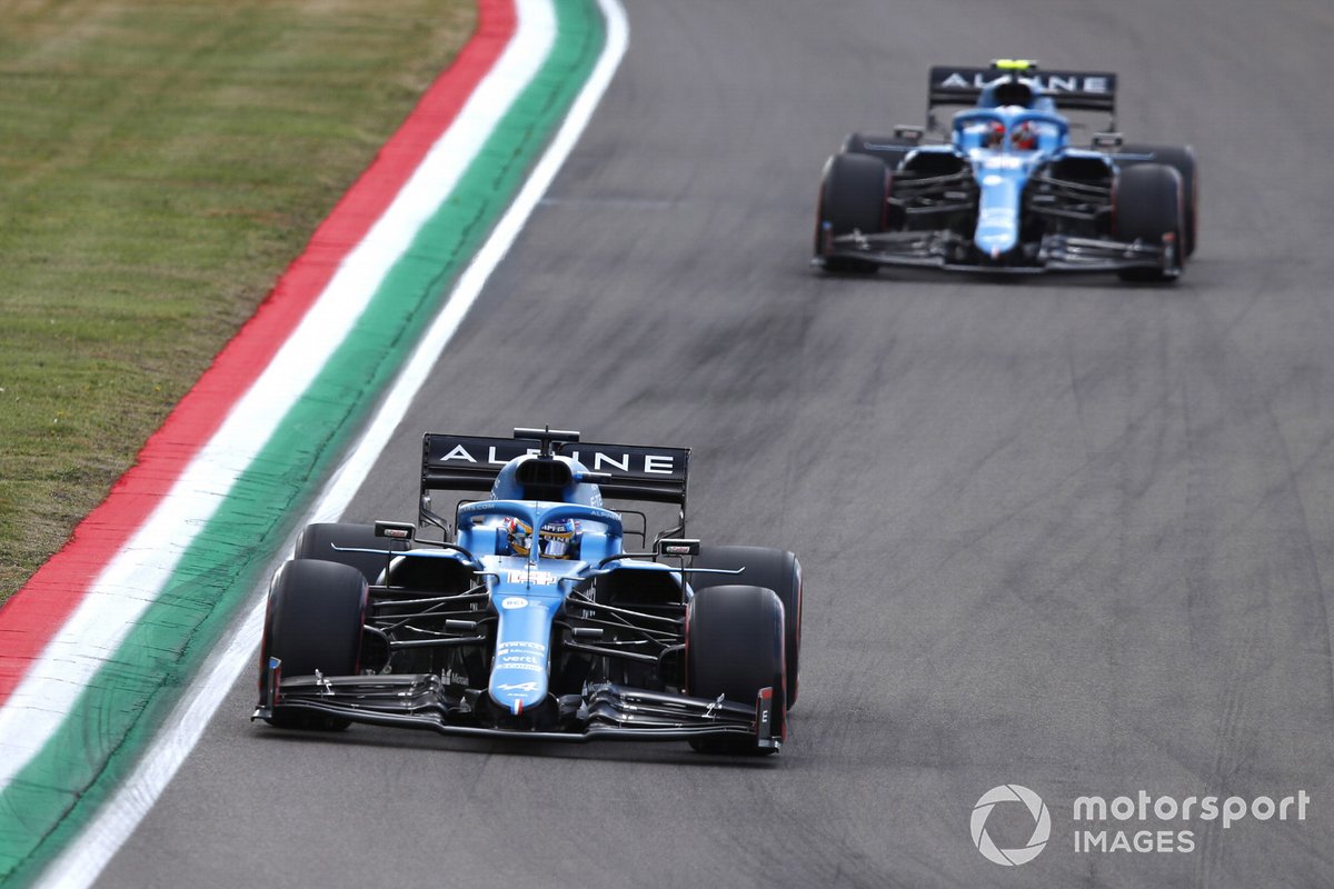 Fernando Alonso, Alpine A521, Esteban Ocon, Alpine A521