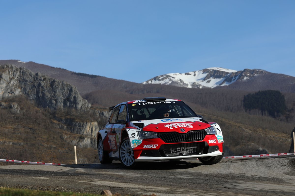 Paolo Andreucci, Francesco Pinelli, Team MRF Tyres, Skoda Fabia Rally2 Evo