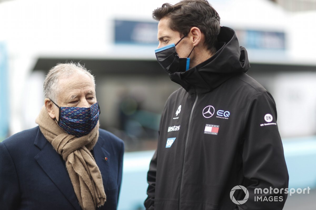 Jean Todt, presidente de la FIA, con Ian James, Team Principal, Mercedes Benz EQ