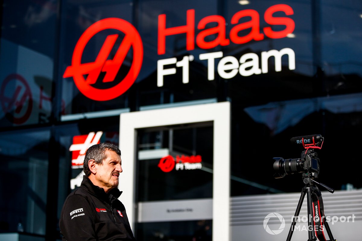 Guenther Steiner, Team Principal, Haas F1 speaks to the media