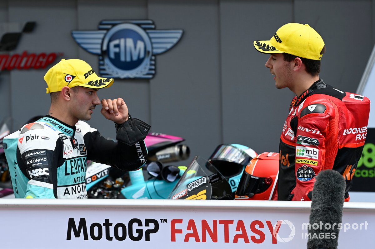 Dennis Foggia, Leopard Racing, Jeremy Alcoba, Team Gresini Moto3 parc ferme