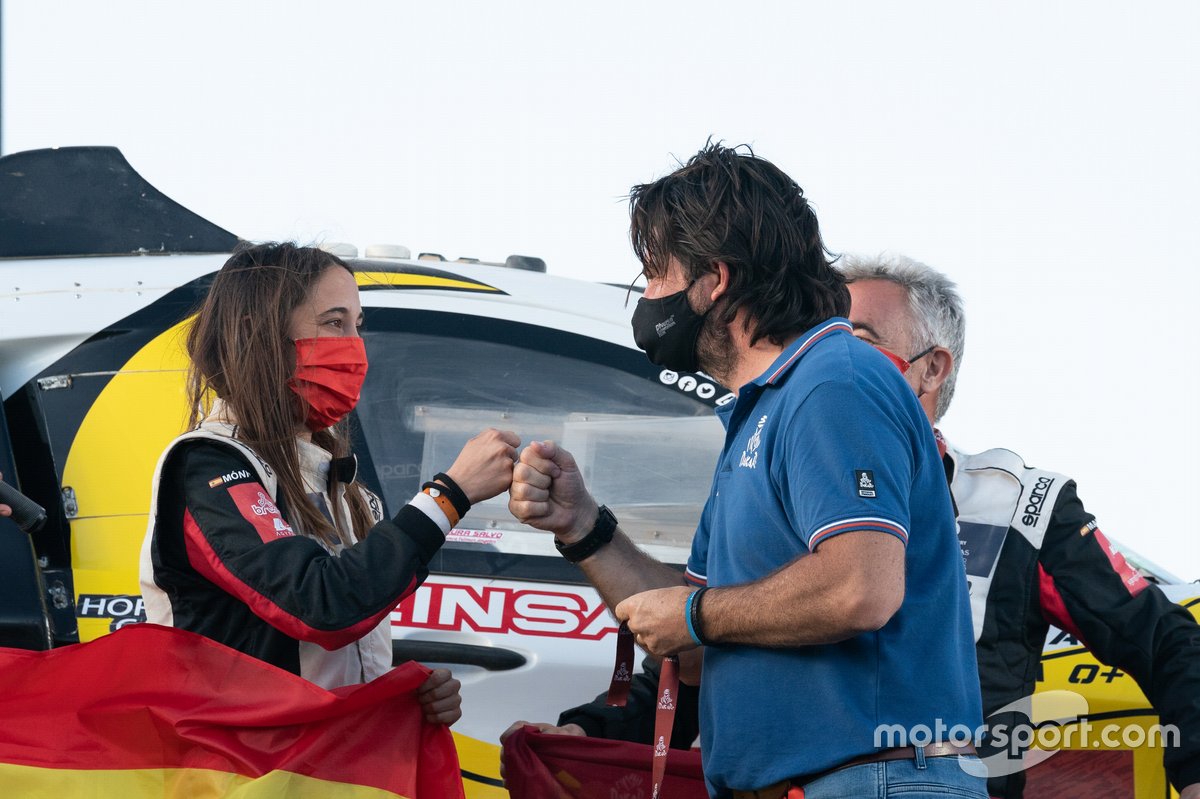 #349 Sodicars Racing Chevrolet: Perez Manuel Plaza, Monica Plaza con David Castera, Director del Dakar