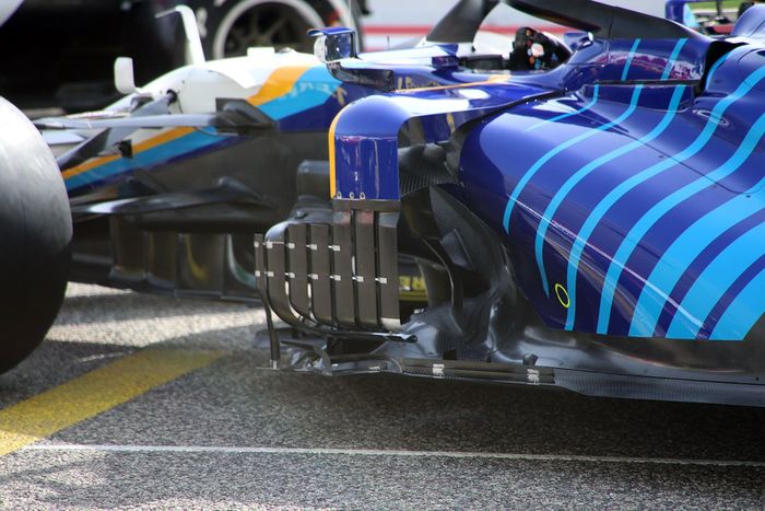 Detalle de los pontones del Williams FW43B 