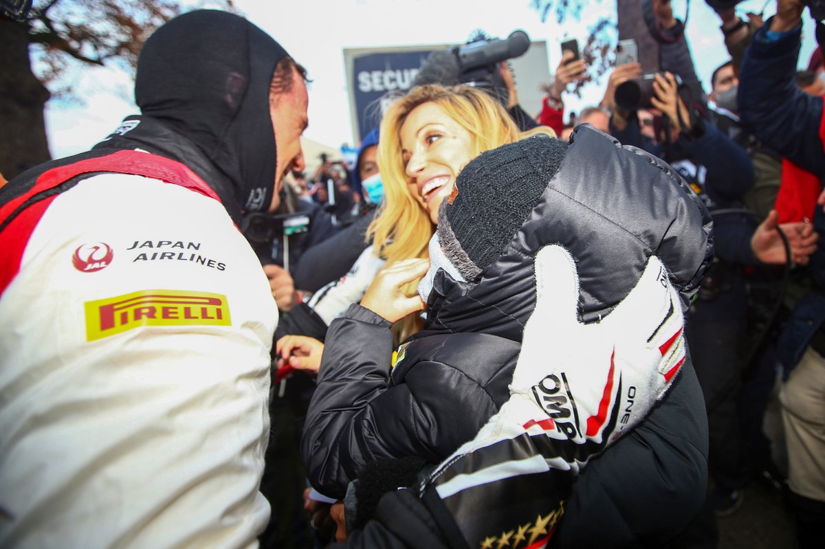 Sébastien Ogier, Toyota Gazoo Racing WRT with his wife Andrea and daughter