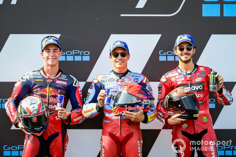 Marc Marquez, Gresini Racing, Pedro Acosta, Red Bull GASGAS Tech3, Francesco Bagnaia, Ducati Team
