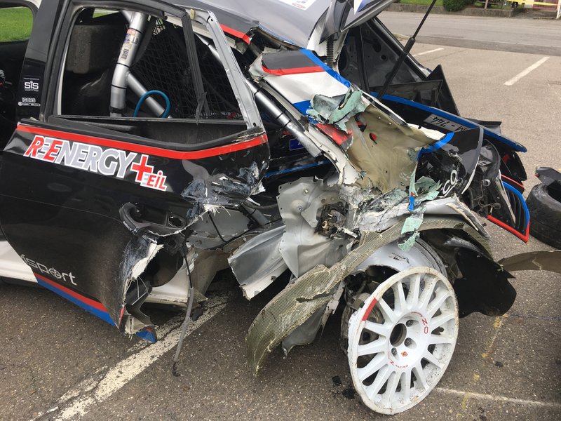 После аварии: Skoda Fabia R5 Николая Грязина и Ярослава Федорова, Sports Racing Technologies