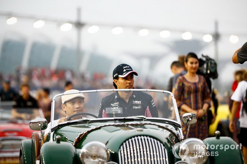 Sergio Perez, Racing Point, in the drivers parade