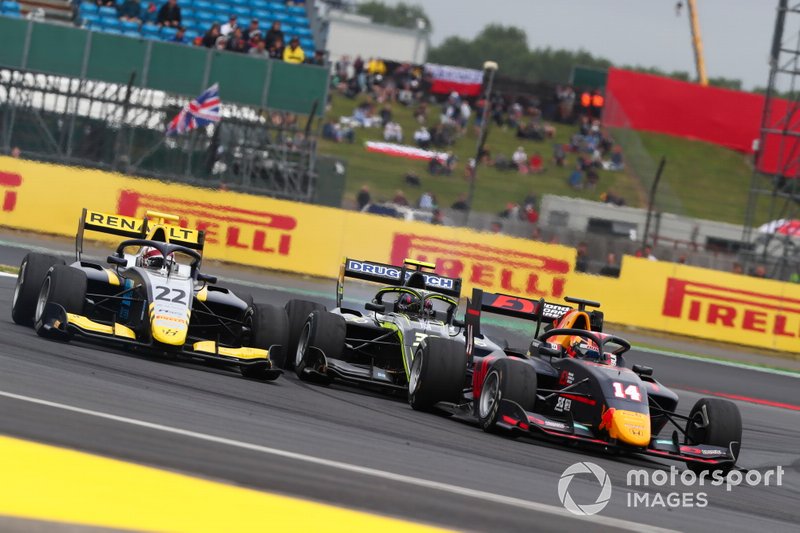 Yuki Tsunoda, Jenzer Motorsport, Ye Yifei, Hitech Grand Prix and Felipe Drugovich, Carlin Buzz Racing