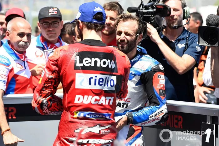 Ganador de la pole Francesco Bagnaia, Equipo Ducati, Johann Zarco, Pramac Racing