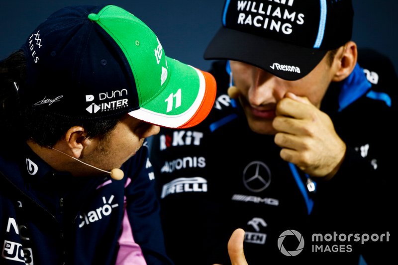 Sergio Perez, Racing Point and Robert Kubica, Williams Racing In the Press Conference