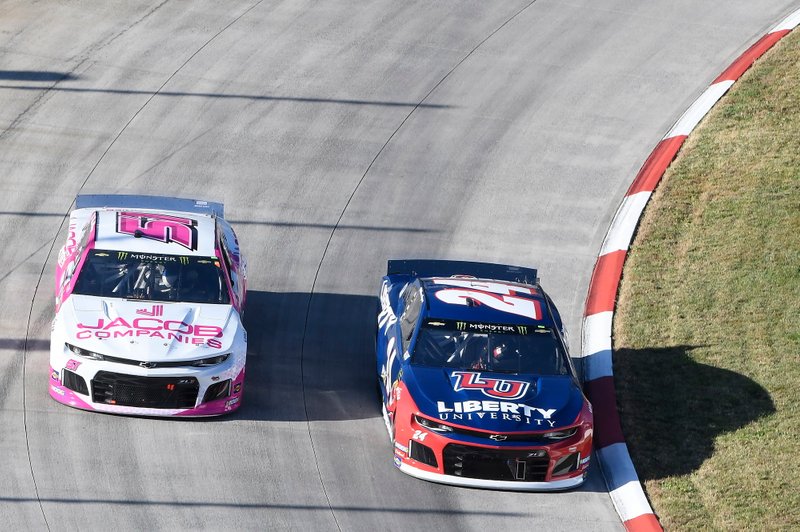 William Byron, Hendrick Motorsports, Chevrolet Camaro Liberty University, B.J. McLeod, Petty Ware Racing, Ford Mustang JACOB COMPANIES